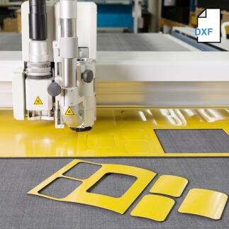 Zuschnitt Flachdichtung EPDM Vollgummi 50° Shore A einseitig selbstklebend - DXF Upload