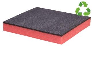 Multilayer-Schaumstoff schwarz-rot 500 x 1.000 x 30 mm für Werkzeugeinlage, Werkzeugwand,